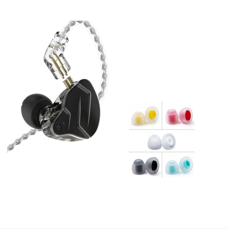 10 PCS/5 Pairs KBEAR 07 Earbud Tips and KZ ZSN PRO X Wired Earbuds
