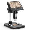 Elikliv Coin Microscope, 4.3'' LCD Digital Microscope 1000x, Coin Magnifier with 8 Adjustable LED Lights, PC View Compatible with Windows/Mac, EDM4B, Black view 1