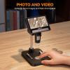 Elikliv Coin Microscope, 4.3'' LCD Digital Microscope 1000x, Coin Magnifier with 8 Adjustable LED Lights, PC View Compatible with Windows/Mac, EDM4B, Black view 3