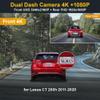 Fitcamx 4K Front+1080P Rear Dash Cam Adapts for Lexus CT 200h 2011-2020 FWD F Sport Sdn Hybrid Premium, OEM Look, 2 Way HD Video, Loop Recording, Built-in WiFi & APP, G-Sensor, Easy to Set, 128GB Card view 2