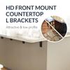 Iron Supports Front Mount Heavy-Duty Countertop L Bracket - Steel Mounting Support Bracket for Knee Walls, Kitchen Island Countertops, Breakfast Bars (Matte Black - 16" Deep x 9" High) view 3