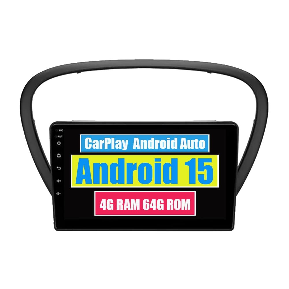 RoverOne Car Stereo CarPlay Head Unit for Peugeot 607 2004-2010 Android Auto Touch Screen Sat Navi Bluetooth WiFi Radio Player