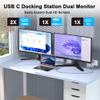 Laptop Docking Station Dual Monitor, USB C Docking Station for Dell/HP/Lenovo/Mac, Dual HDMI Adapter for 2 Monitors, USB Type-C Hub with USB3.0/PD, USB C to Double HDMI Adapter view 2