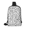 Black And White Polka Dot Adjustable Strap Large Capacity Double Layer Crossbody Chest Bag 7.7x2.4x11.8in For Camping Travel Daily Leisure Activities view 2