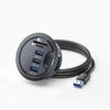 ChenYang USB 3.0 Flush Mount Desktop HUB,3 USB 3.0 Port HUB Grommet Hole 2.36"(60mm) with SD/TF Card Reader Port view 1