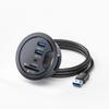 ChenYang USB 3.0 Flush Mount Desktop HUB,2 USB 3.0 Port/1 USB C Port HUB Grommet Hole 2.36"(60mm) with SD/TF Card Reader Port view 1