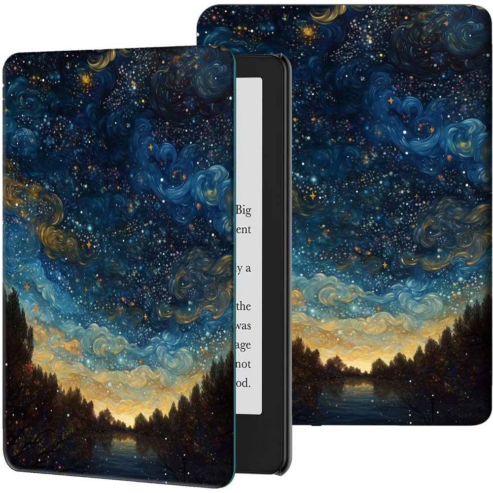 DHYYDSQZ Slim Case for 6.8" Kindle Paperwhite (11th Generation-2021) and Kindle Paperwhite Signature Edition Lightweight Adjustable Stand Smart Shell Cover with Auto Wake/Sleep, A Art Galaxy