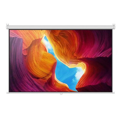 FAFACAI Projector Screen, Retractable Auto-Locking Portable Projection Screen 4:3/16:9, Pull Down Projector Screen, Home Theater Movie Theatre Projection Screen (84) (100inch 4:3)