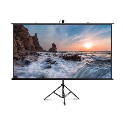FAFACAI 178 Viewing Angle Projector Screen with Stand, Indoor Outdoor Wrinkle-Free Design Projection Screen, 4:3/16:9 HD 2.3 Gain Floor-Standing Projection Screen (100) (100inch 16:9)
