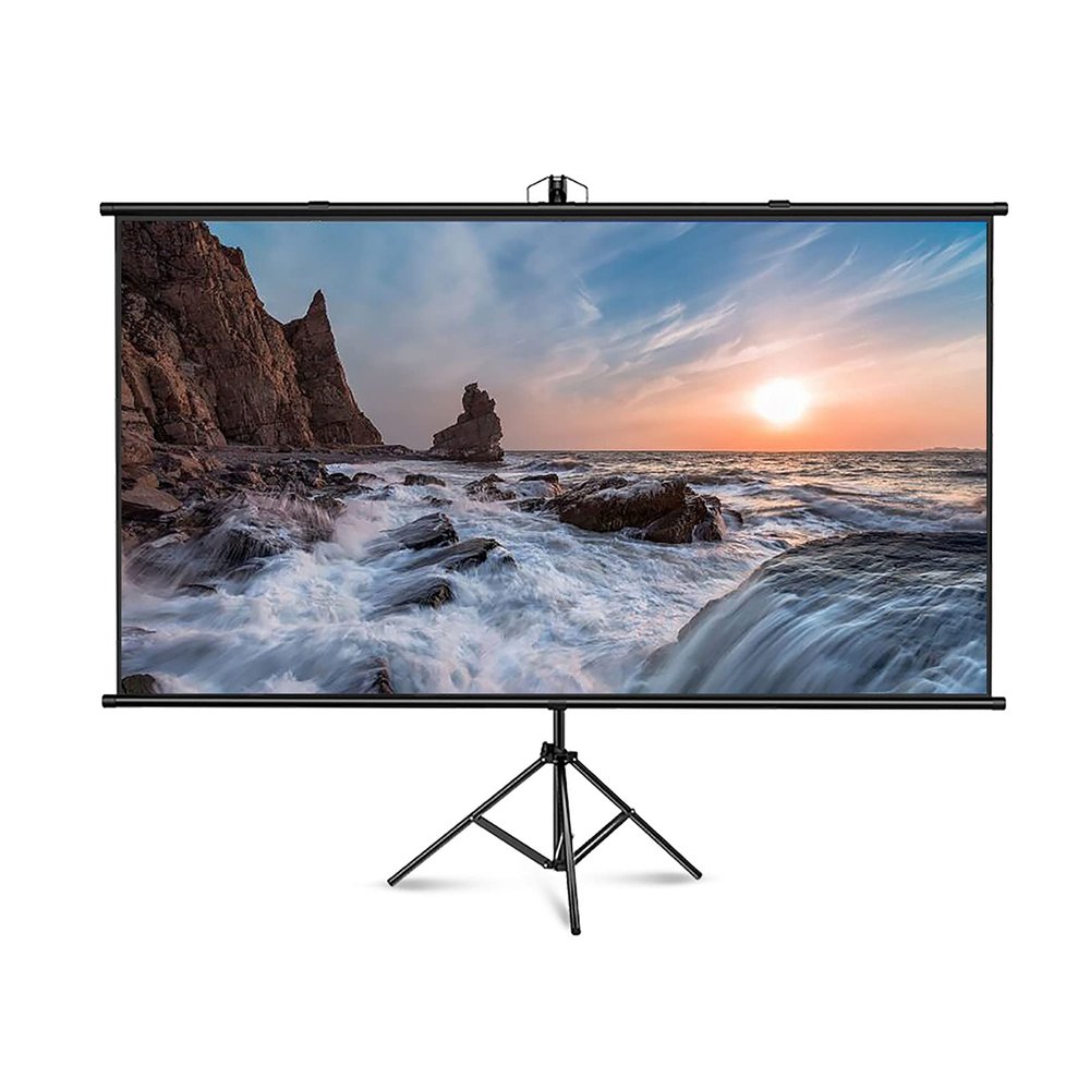 FAFACAI 178 Viewing Angle Projector Screen with Stand, Indoor Outdoor Wrinkle-Free Design Projection Screen, 4:3/16:9 HD 2.3 Gain Floor-Standing Projection Screen (100) (100inch 16:9)
