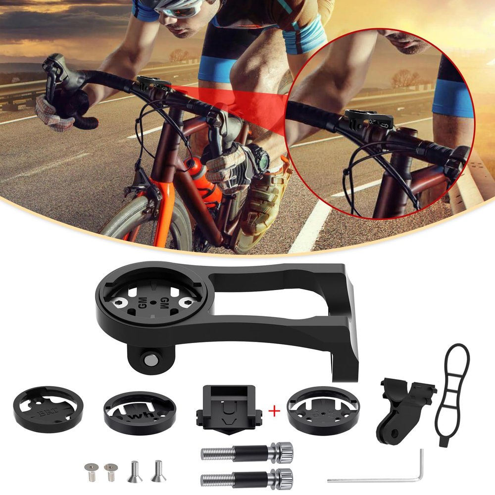BIKOOCO Cycling Computer Mount - Versatile Out Front GPS Mount for Wahoo, Garmin, Bryton, Cateye - Compatible with 1.26''/32mm Handlebars - Ideal for Mountain Bikes and More