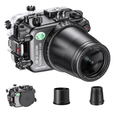 Sea frogs Underwater Camera Housing Compatible with Sony A6700 FE 2.8/90 Macro G OSS IPX8 Maximum Diving Depth 40m/130ft Waterproof Camera Case for Diving, Surfing, Rowing, Skiing