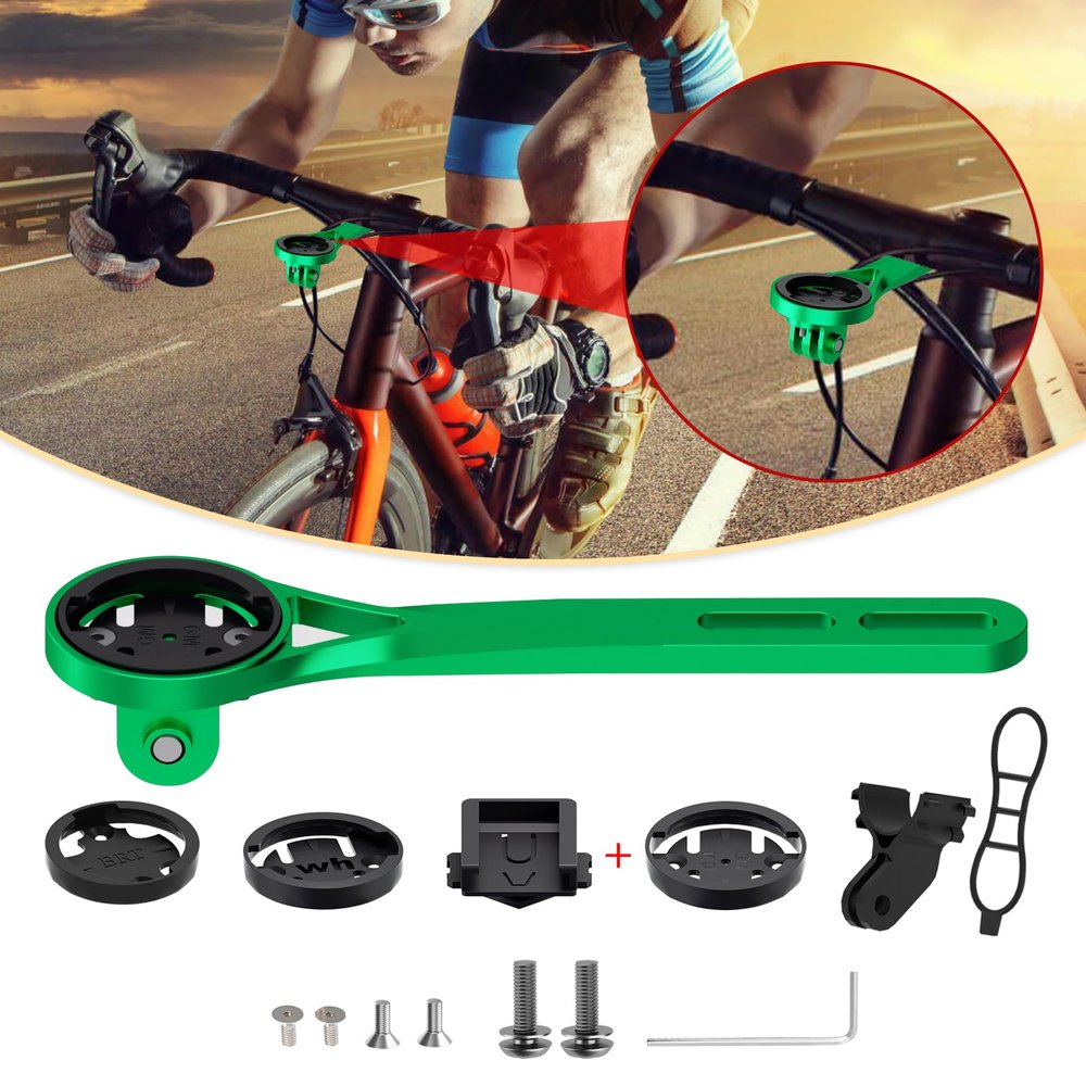 BIKOOCO Bike Computer Mount - Aluminum Alloy Out Front Cycling Computer Mount Compatible with Garmin,Wahoo,Bryton,Cateyer,Gopro Interface Sports Action Camera and Bike Light Mounts for Cycling Lovers