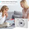 Andoer Compact Digital Camera with 32GB SD Card, 1080P 50MP Digital Camera, 2.4 Inch Screen 8X Digital Zoom Photo Camera, Digital Photo Camera for Kids, Adults, Teens, White/Dark Grey Heather view 4