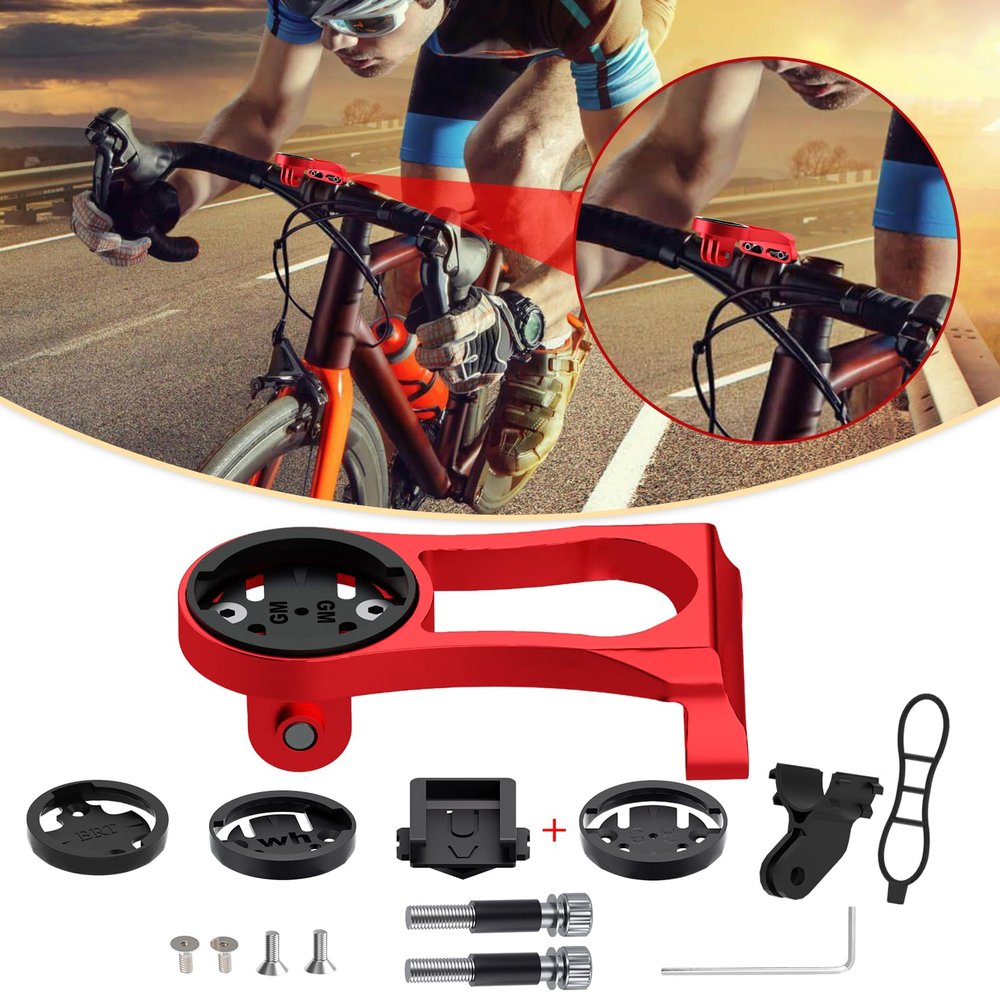 BIKOOCO Cycling Computer Mount - Multi-Compatible Out Front GPS Mount for Wahoo, Garmin, Bryton, Cateye - Essential Accessory for Mountain Bikes with 1.5''/38mm Handlebar Compatibility