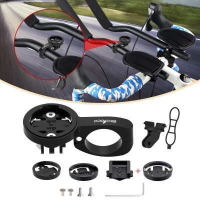 BIKOOCO Bike GPS Computer Mount- Short Version Bike Computer Mount for Aero Bars, Black Aluminium Bike Mount for Garmin,for Combo & for GoPro Action Camera