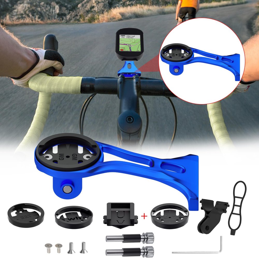 BIKOOCO Out Front Bike Computer Mount - Lightweight GPS and Action Camera Compatible Mount for Garmin, Wahoo, Bryton, Cateye - Ideal 32mm Handlebar Accessory for Mountain, Road, and Gravel Bikes