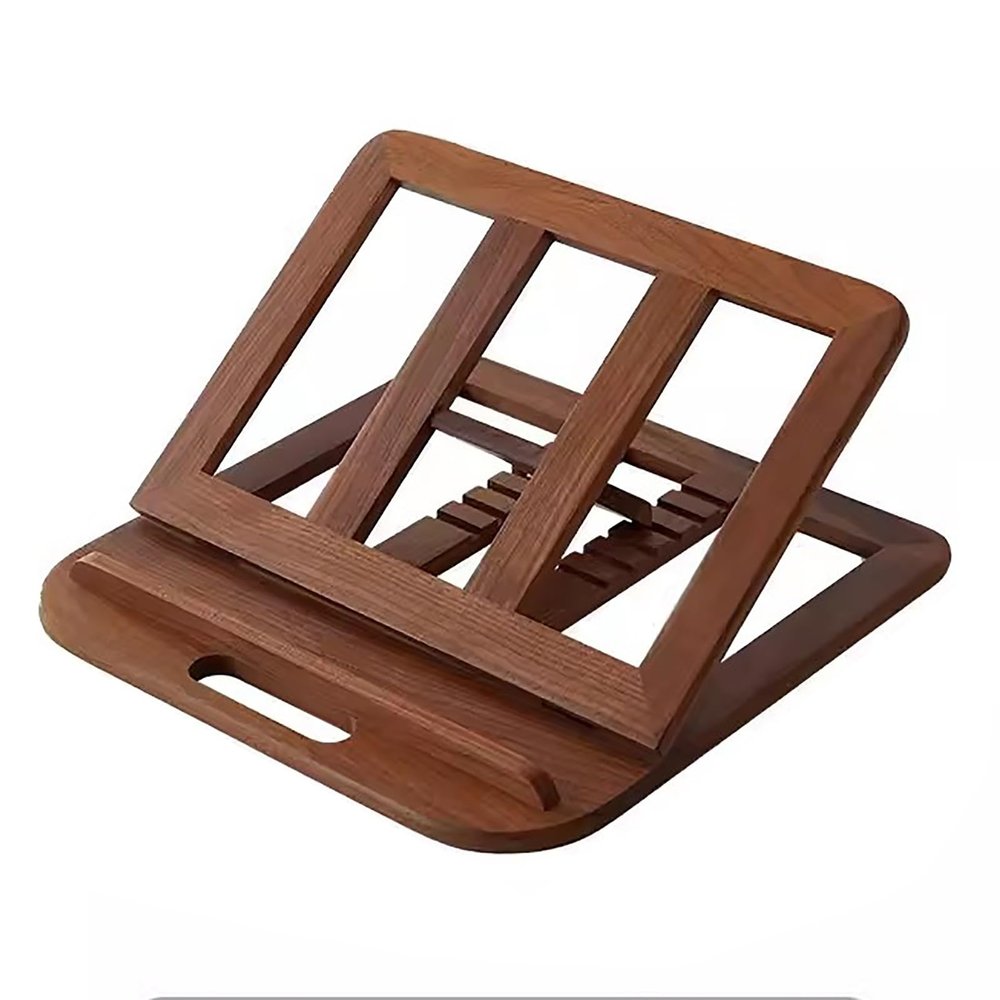 ZXDRYBHD Wooden Laptop Stand, Dissipation Laptop Riser, Laptop Stand for Desk, Hollow Design, with Multiple Angles, Folding, Portable(Brown)