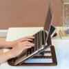 ZXDRYBHD Wooden Laptop Stand, Dissipation Laptop Riser, Laptop Stand for Desk, Hollow Design, with Multiple Angles, Folding, Portable(Brown) view 4