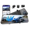 AZDOME PG17 12" 4K Mirror Dash Cam Front and Rear, Wi-Fi 6 Rear View Mirror Camera with 64GB Card, Voice Control Dash Camera for Car, Rearview Mirror Camera with GPS Night Vision Parking Assistance view 1