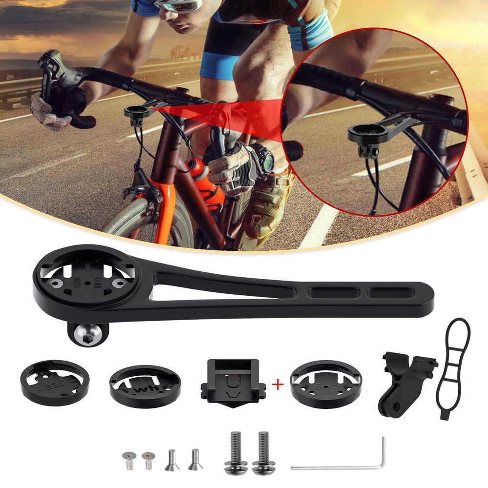 BIKOOCO Out Front Cycling Computer Mount Bike Computer Mount Compatible with Garmin,Wahoo,Bryton,Cateyer,Gopro Interface Sports Action Camera and Bike Light Mount for Cycling Lovers