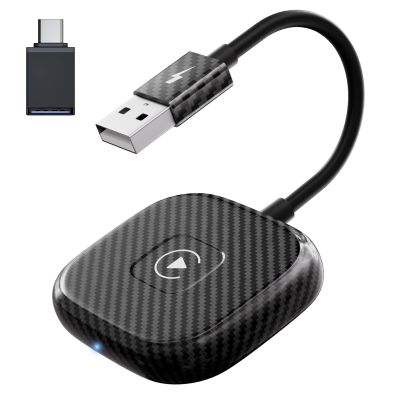 Anithen Wireless CarPlay Adapter for Apple iPhone,Converter Wired Carplay to Wireless,Stable Connection Fit for Cars from 2017-2025 & iPhone iOS 11+ (Carbon)