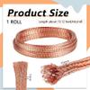 BENECREAT 13 Feet Braided Ground Strap, 10mm/0.39 inch Wide Flexible Flat Copper Flat Sleeving for Radio Antennas and House Grounding view 2