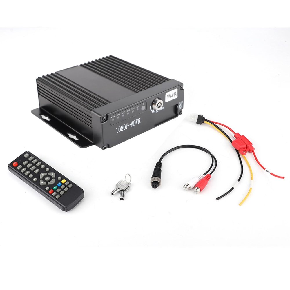 Car Mobile DVR, Realtime Car DVR, 4CH Car Video Recorder with Remote Controller for Car Taxi RV Truck Trailer Tractor