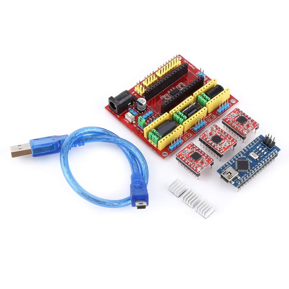 CNC Expansion Board, CNC Machine Board with A4988 Drive, 3D Printer Board with USB Cable for Engraving Machine