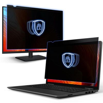 [1 Pack] 25 Inch 16:9 & [1 Pack] 14 Inch 16:9 Computer Privacy Screen Filters for Widescreen Monitors - Anti-Glare - Anti-Scratch Protector- Desktop Privacy Screen Bundle
