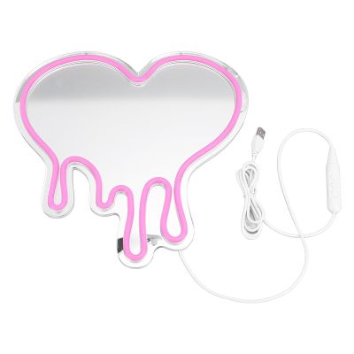 Melting Heart Neon Sign, LED Light USB Powered Lamp, Table and Wall Decoration Light for Mothers Day Gift, Girls Room Wedding Valentines Day Party Birthday Home Decor