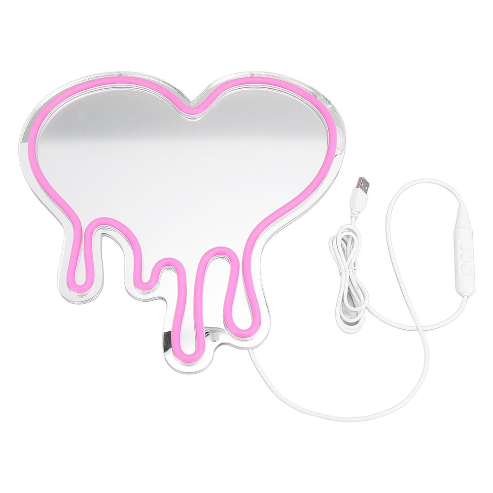 Melting Heart Neon Sign, LED Light USB Powered Lamp, Table and Wall Decoration Light for Mothers Day Gift, Girls Room Wedding Valentines Day Party Birthday Home Decor
