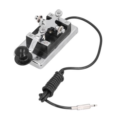 Morse Code Key, HY K4 Morse Code CW Telegraph Straight Key with Buzzer and Voice Prompts, DIY Telegraph Tapper Manual CW Practice Tool Trainer for Physical Teaching