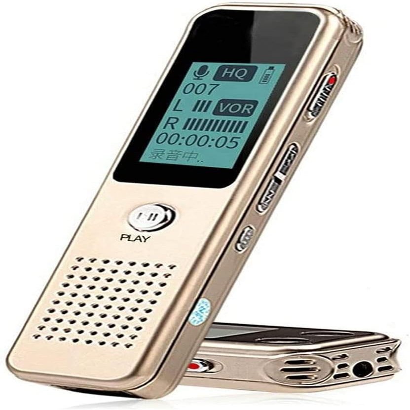 aiqiua Voice Recorder, 16GB Digital Voice Recorder for Lecture, Audio Voice Recorder with MP3 Player, with Rechargeable Stereo HD Recording Voice