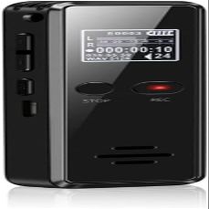 aiqiua Micro Digital Voice Activated Recorder Dictaphone Long Distance Audio Recording MP3 Player Noise Reduction WAV Record