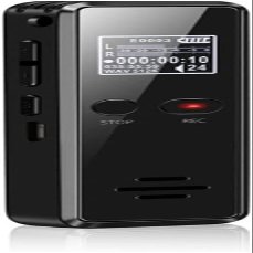 aiqiua Micro Digital Voice Activated Recorder Dictaphone Long Distance Audio Recording MP3 Player Noise Reduction WAV Record