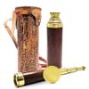 DA Ancein - 16 Inch Antique Brass Telescope  Handcrafted Nautical with Ideal for Collectors and Home Decor Leather Box view 1