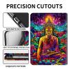 Case for 6.8" Kindle Paperwhite (11th Generation 2024/2023/2021), PU Leather Kindle Case Adjustable Stand with Auto Sleep/Wake Cover for Kindle Paperwhite Signature Edition, Buddha Lotus view 2