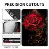 Case for 6.8" Kindle Paperwhite (11th Generation 2024/2023/2021), PU Leather Kindle Case Adjustable Stand with Auto Sleep/Wake Cover for Kindle Paperwhite Signature Edition, Dark Red Rose view 2