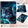 Case for 6.8" Kindle Paperwhite (11th Generation 2024/2023/2021), PU Leather Kindle Case Adjustable Stand with Auto Sleep/Wake Cover for Kindle Paperwhite Signature Edition, Angry Blue Wolf view 3