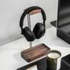 Raico Headphone Stand with Catchall Tray Base Premium Showpiece Headset Holder with Storage Solid Wood (Walnut) view 2