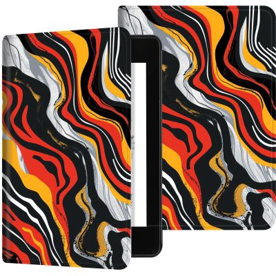 Case for 6.8" Kindle Paperwhite (11th Generation 2024/2023/2021), PU Leather Kindle Case Adjustable Stand with Auto Sleep/Wake Cover for Kindle Paperwhite Signature Edition, Color Ink Drawing