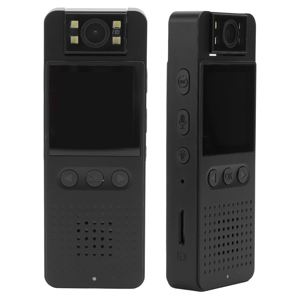 GOWENIC Portable Video Recorder, 1080P Night Motion Detection Camera, with 180 Degree Rotating Lens, 1.4 Inch Screen, for Cycling Monitoring