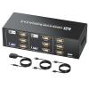 4K/60Hz HDMI KVM Switch 2 Computers 3 Monitors, 2 Port HDMI KVM Switcher 2 in 3 Out for 2 PC Share 3 Monitors and 4 USB 3.0 Ports, Support Copy Mode/Extended Mode, Two Switching Modes view 1