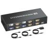 HDMI KVM Switch 2 Minitors 2 Computers, USB 3.0 4K@60Hz Dual Monitor HDMI KVM Switch 2 in 2 Out for 2 PC Share 2 Monitors and 1 Set of Keyboard Mouse and Other USB Devices, Copy Mode & Extended Mode view 1