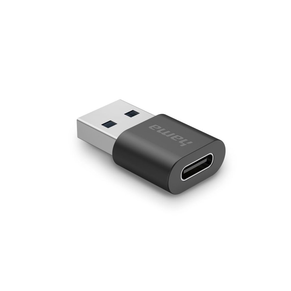 Hama USB-A to USB-C Adapter, SuperSpeed Plus 10Gbps, 2-Port, Black