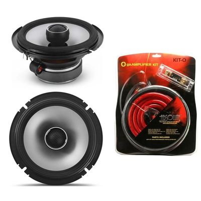 Alpine Speaker Bundle S2-S65 6.5" Coaxial Car Speaker Set S-Series, with Absolute USA Amp KIT-0