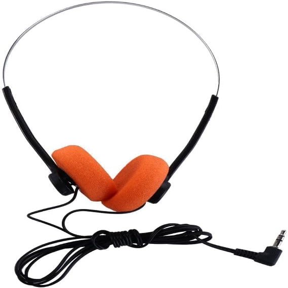 Weicoca Orange Retro On Ear Headphones, Lightweight Portable Headphone with Adjustable Headband, Wired Stereo Headphones, Cute Headphone Trvel