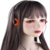 Weicoca Orange Retro On Ear Headphones, Lightweight Portable Headphone with Adjustable Headband, Wired Stereo Headphones, Cute Headphone Trvel view 3