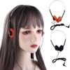 Weicoca Orange Retro On Ear Headphones, Lightweight Portable Headphone with Adjustable Headband, Wired Stereo Headphones, Cute Headphone Trvel view 4